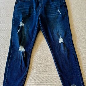 Royalty For Me Dark Blue Distressed Skinny Jeans